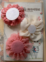 DARK CORAL Mix and IVORY Pansy Fabric Layered 3 Flower Pack 65-80 mm Manor House