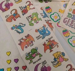 Vintage 1980s 1990s Sticker Lot 15+ Pages Stickers Various Brands Holidays