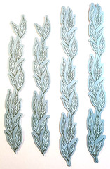 K&Company 8pc Blue Glossy Leaves Cardstock Border Stickers 6″ x .75″ Floral