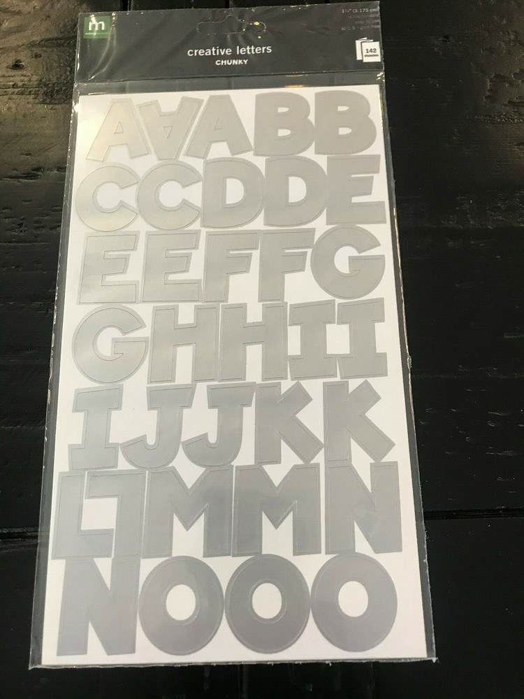 Making Memories Alphabet Stickers Funky Alphamakers Chunky Cheeky black Shimmer