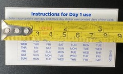 Birth Control Days of the Week Label White Stickers Small Sunday-Saturday