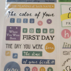 NEW Lot 2 Sheets Stickers BABY GIRL Phrase Cafe Words Phrases Quotes -G