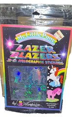 VINTAGE HASBRO LAZER BLAZERS MY LITTLE PONY 3D HOLOGRAPHIC STICKERS NEW SEALED