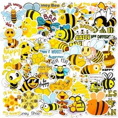 (50 pcs) Honey Bee Stickers Vinyl Stickers for Laptop Water Bottle Scrapbooking