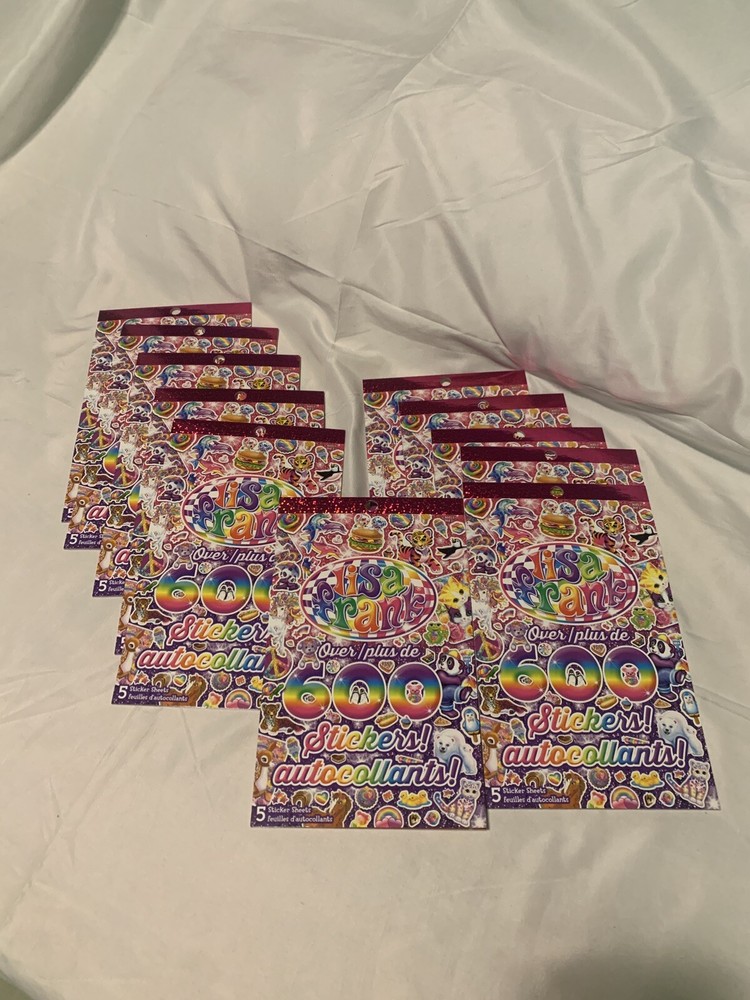 Lisa Frank 600+ Sticker Book – Peace Love Kisses Kittens Unicorns NEW 5 sheets