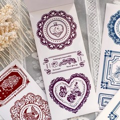 ZHIJIANHZ Vintage Lace and Frame Sticker Book,30 Sheets PET Transparent