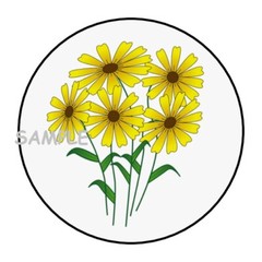 30 YELLOW FLOWERS BOUQUET ENVELOPE SEALS LABELS STICKERS 1.5″ ROUND PRETTY GIFT