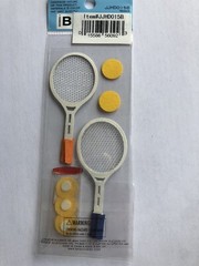 JOLEES Mini TENNIS RACQUET BALLS Play Sports Scrapbook STICKER Die Cut Craft