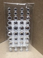 Recollections Embellishments Adhesive Gems-Silver Clear Adhesive Gems 40pcs