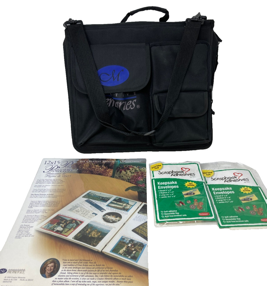 Creative Memories Lot Memory Mate Bag, Envelopes 12×15 Scrapbook Page Protectors