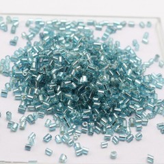 5000 pca Silver-Lined Glass Tube Bugle Beads 2X2mm + Storage Box Jewelry making