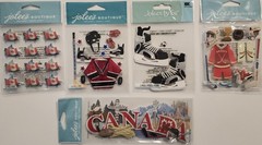 Lot Of 5 JOLEE’S BOUTIQUE Dimensional Scrapbooking Stickers CANADIAN ICE HOCKEY