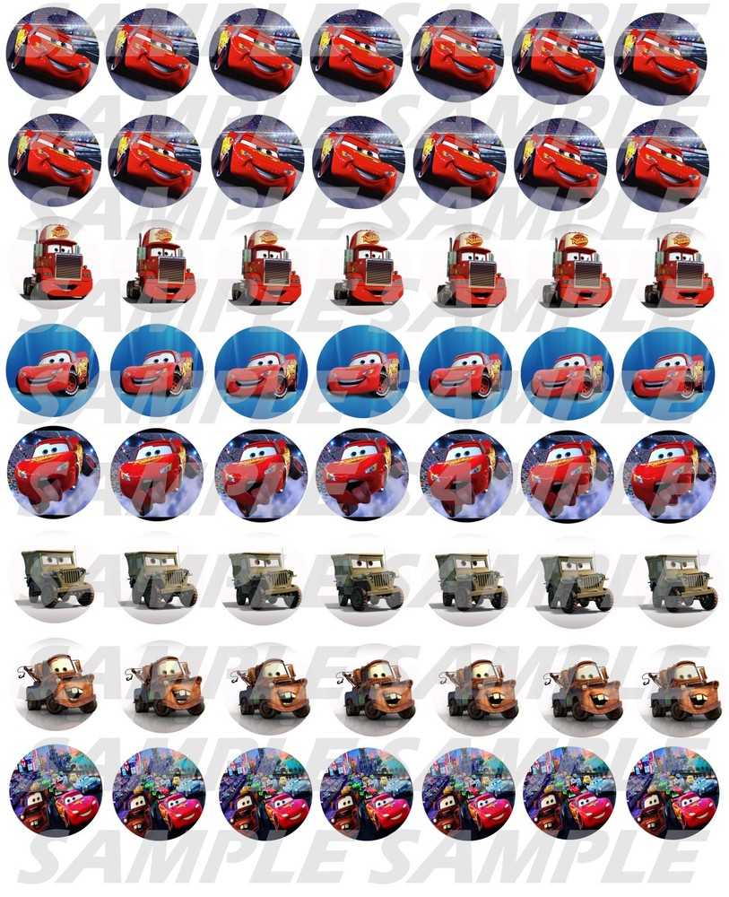 SET of 100- 1″ PRECUT «CARS» BOTTLE CAP IMAGES Hairbows, Scrapbooking.