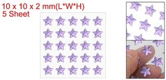 5 Sheet Star Gem Stickers 10mm, Self Adhesive Jewel Sticker Light Purple