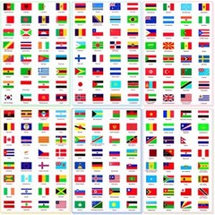 384 Pcs World Flags Stickers World Map Passport Stickers for Planner Journal