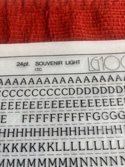 TWO Letraset INSTANT LETTERING Transfer Letters 24 pt Souvenir light partial 1
