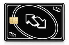 Black Reverse Credit/Debit Card Cover Skin Sticker