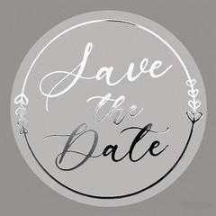 1.6 Inch save the Date Stickers, 120Pcs Clear Silver Foil Envelope Seals, Party
