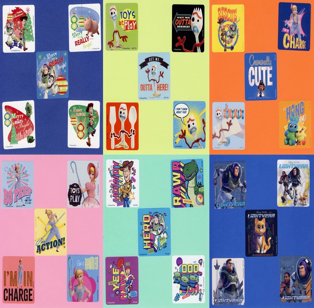 30 Toy Story Assorted Large Stickers – Woody, Buzz Lightyear, Forky, Bo Peep