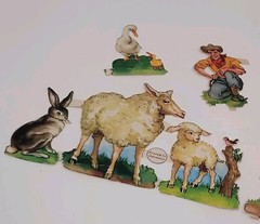 Vtg Cowboys Die Cuts + Farm Animals Mixed Lot 6 Crafts Journals Crafts Germany?