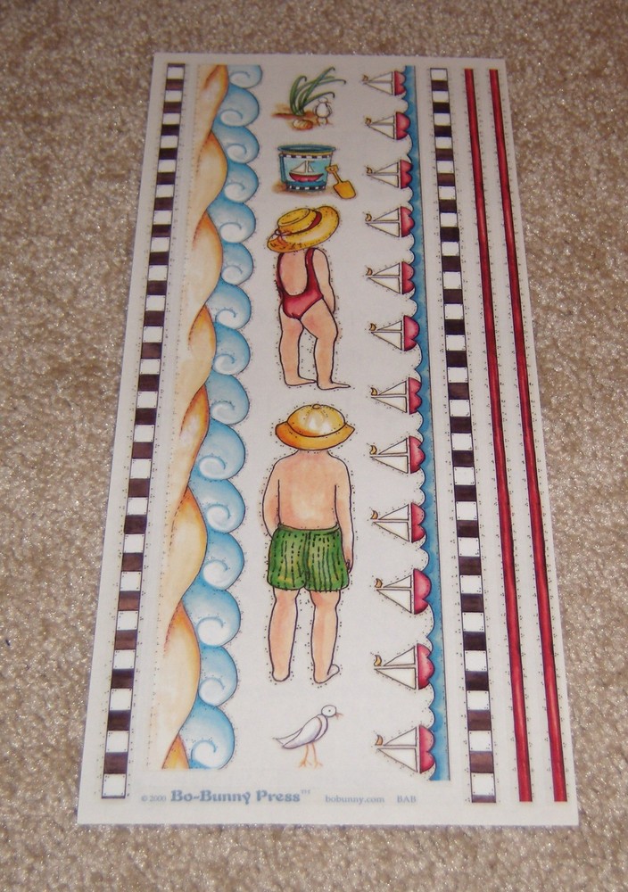 Bo Bunny Sticker Sheet ~ Beach, Sailboats, Waves….