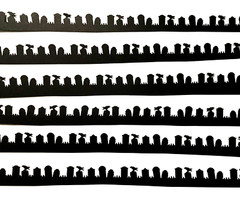 8″ GRAVEYARD BORDER with, GRAVE STONES, CROWS, ++ SILHOUETTE DIE CUT/ CUTS