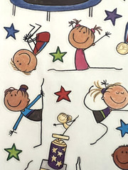 Gymnastics Stickers: Large Sheet•Me & My Big Ideas• Vintage•Scrapbooking (23pcs)