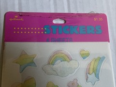 Hallmark Pastel Rainbow Vintage 1989 Stickers, New In Package-4 Sheets