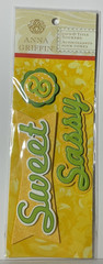 Anna Griffin Sweet & Sassy 3D Title Stickers Green Yellow Girl Woman Scrapbook