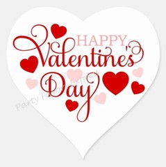 HAPPY VALENTINE’S DAY ENVELOPE SEALS LABELS STICKERS FAVORS – (Heart Shaped)