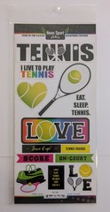 Tennis Neon Sports Flat Scrapbooking Stickers By Scrapbook Customs (2 Sheets)