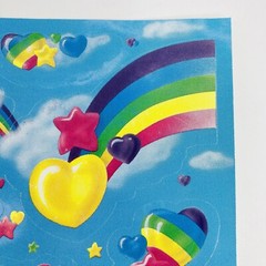 Vintage 1990 3M Rainbow Hearts & Stars Clouds Stickers