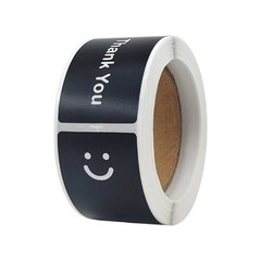 120Pcs Rectangular Shape Smiling Face Thank You Label Sticker for Gift Packaging