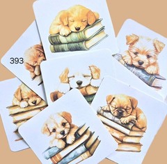 Dogs Puppies and Books Journal Cards Supplies Scrapbooks Junk Journal 393