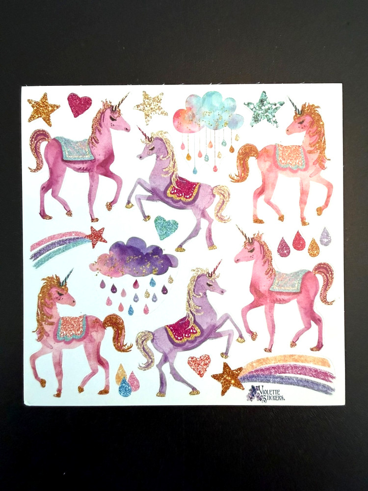 Violette Stickers Pink Unicorns Crafts Planner Supply Scrapbook