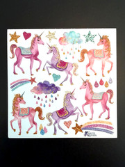 Violette Stickers Pink Unicorns Crafts Planner Supply Scrapbook