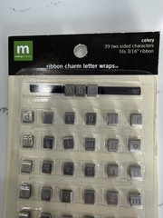Making Memories Ribbon Charm Letter Wraps 39 Two Sided Characters Celery Crafts