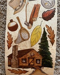 Lot of 3 Sheets, Joy Marie In The Woods, Big Vintage Stickers Cabin Hunting Dog