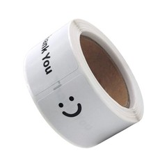 120Pcs Rectangular Shape Smiling Face Thank You Label Sticker for Gift Packaging