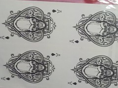 Blk & White Skull Ace of Spades Credit Debit Card Sticker Skin PVC x4 Pcs