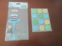SCRAPBOOK – BIRTHDAY- STICKERS/BRADS – LOT OF 10 – NEW