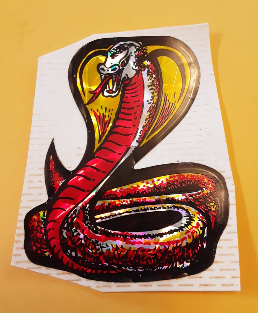 vintage 80’s prism cobra snake vending machine sticker *used*