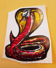 vintage 80’s prism cobra snake vending machine sticker *used*