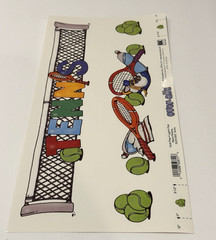 EK Success Scrapbook Title Over-all Tennis Racquet Sport Summer EKOV/083 NOS NEW