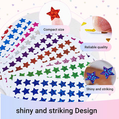 2100 Pcs Star Stickers, 30 Sheets Glitter Star Stickers for Reward Chart 10 Asso
