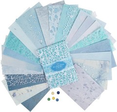 Versatile Blue Scrapbook Paper & Fabric Set – Perfect for Boys’ Birthday Crafts