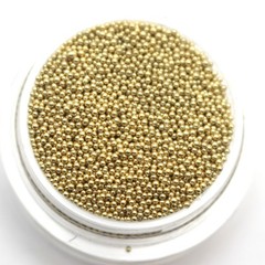 50Gram Light Gold Glass Micro Beads Microbeads No-hole Embellishment+Storage Box