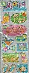 Park Lane Adhesive Chipboard Stickers~ALOHA BEACH~14 pieces~Beautiful! QK SHP