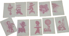 Chinese Asian Art Traditional Card Making Paper-Cuts Girls Red Color LOT 10 PCS