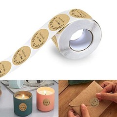 1 Inch Handmade with Love Stickers,500 PCS Baking Kraft Paper Stickers Brown